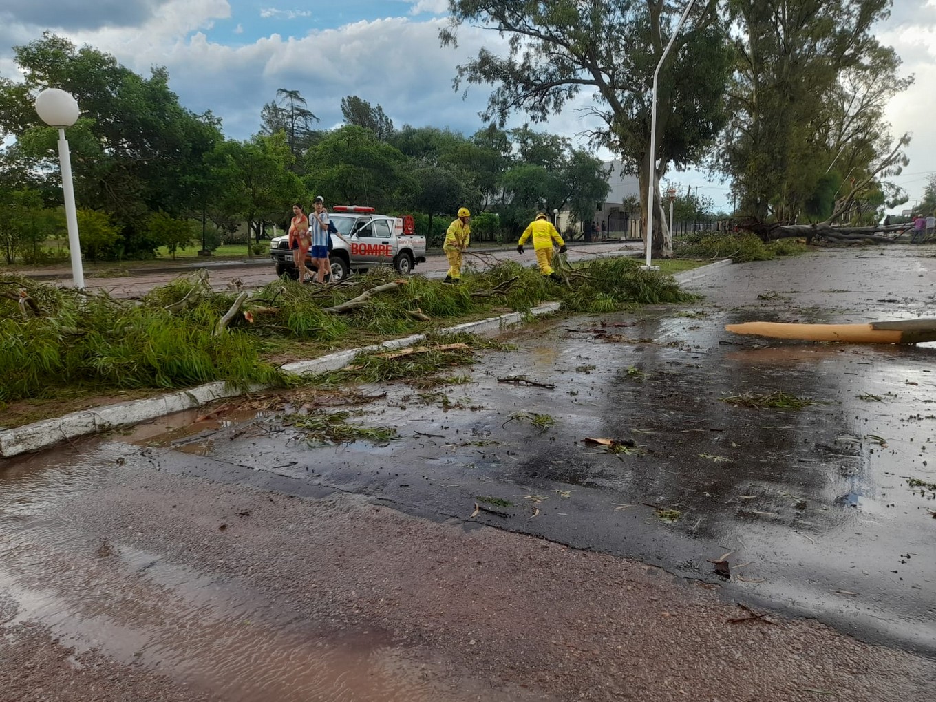 FOTO: Una fuerte tormenta con intensas ráfagas hizo destrozos en Sebastián Elcano.