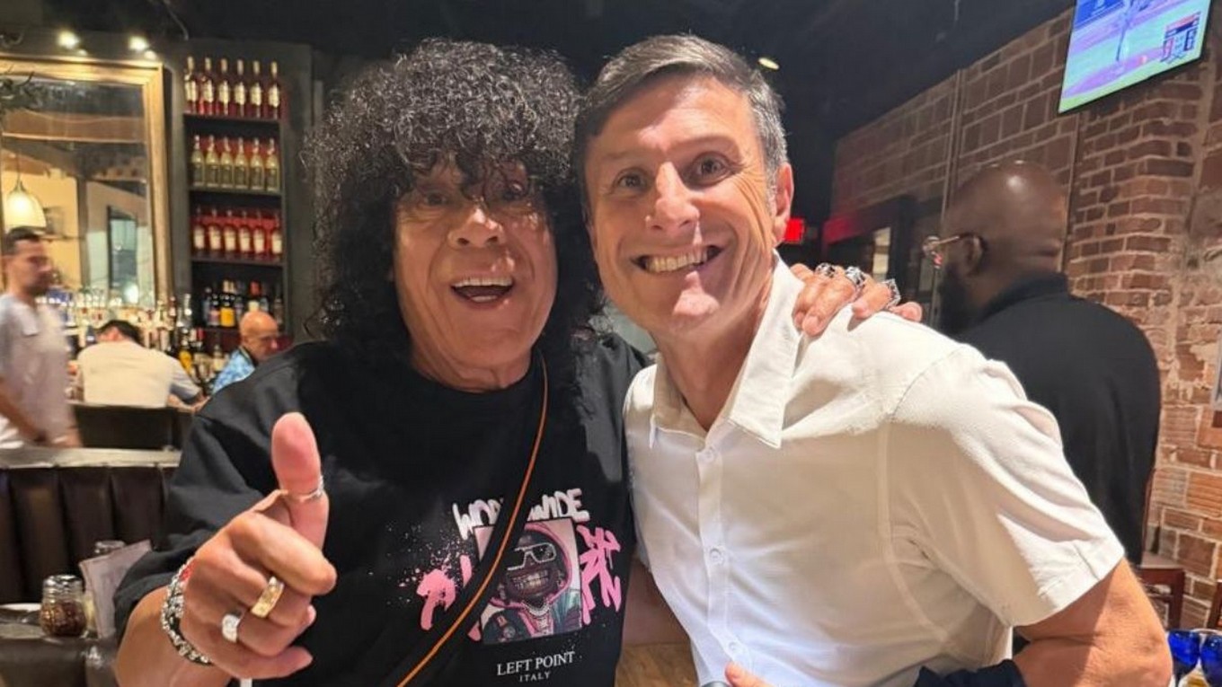 La Mona Jiménez se encontró con Javier Zanetti en Atlanta