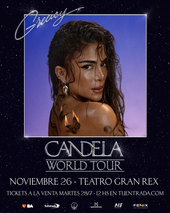 Greeicy regresa a Buenos Aires con su gira "Candela" en noviembre de 2026