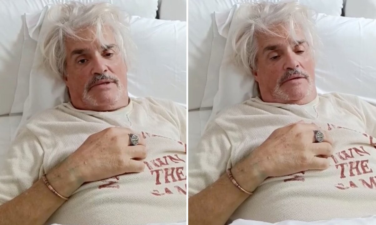 Roberto Pettinato preocupó a sus seguidores al publicar un video desde la cama y sin voz