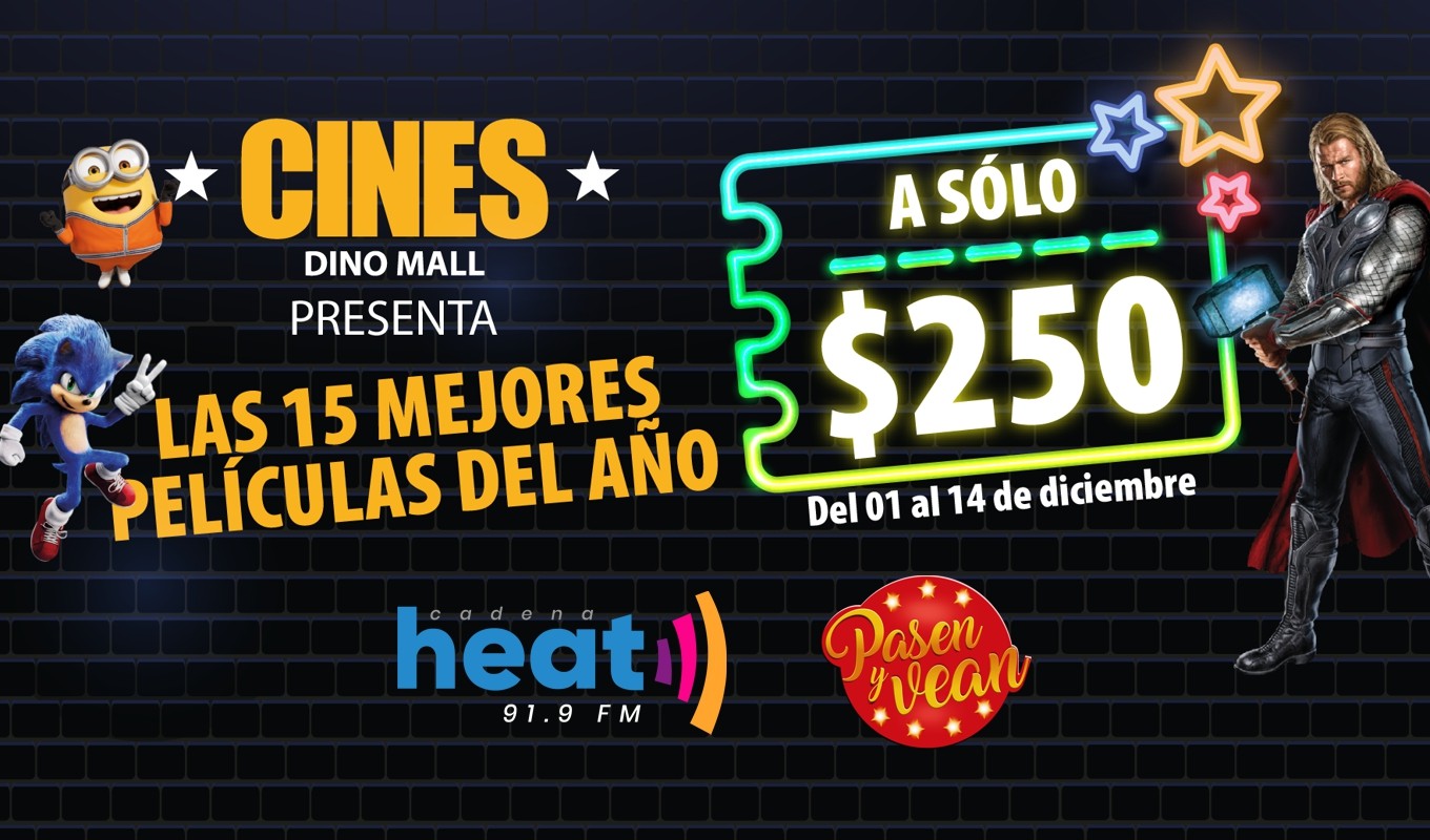 Participá y ganá para ver lo mejor del año en Cines Mall - Fm Córdoba - Cadena Heat